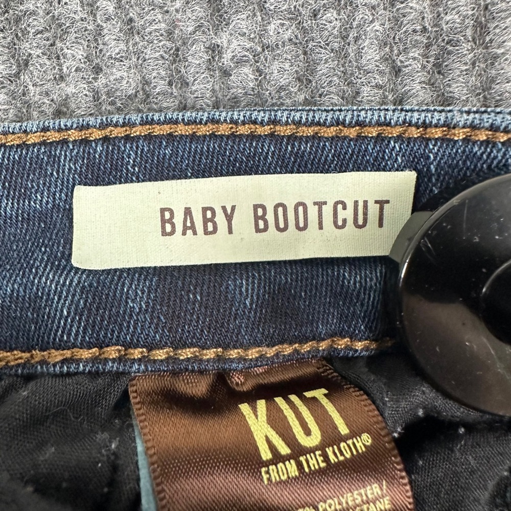 KUT from the Kloth Baby Bootcut Jeans Womens 10S Blue Dark Wash Stretch - Picture 4 of 11